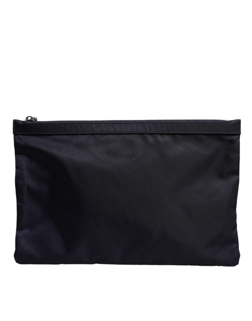 Dolce & Gabbana Blue DG Logo Patch Embellished Pouch Clutch Bag - Beyzy Store - Dolce & Gabbana