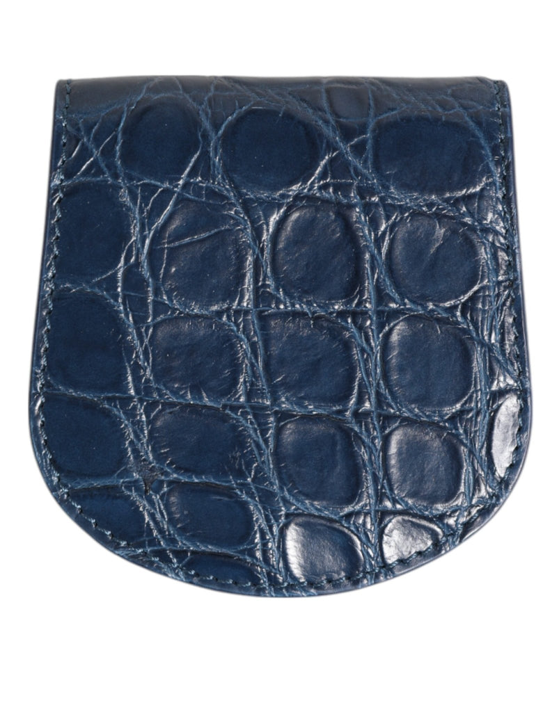 Dolce & Gabbana Blue Exotic Skin Coin Condom Case Holder Pocket Wallet - Beyzy Store - Dolce & Gabbana