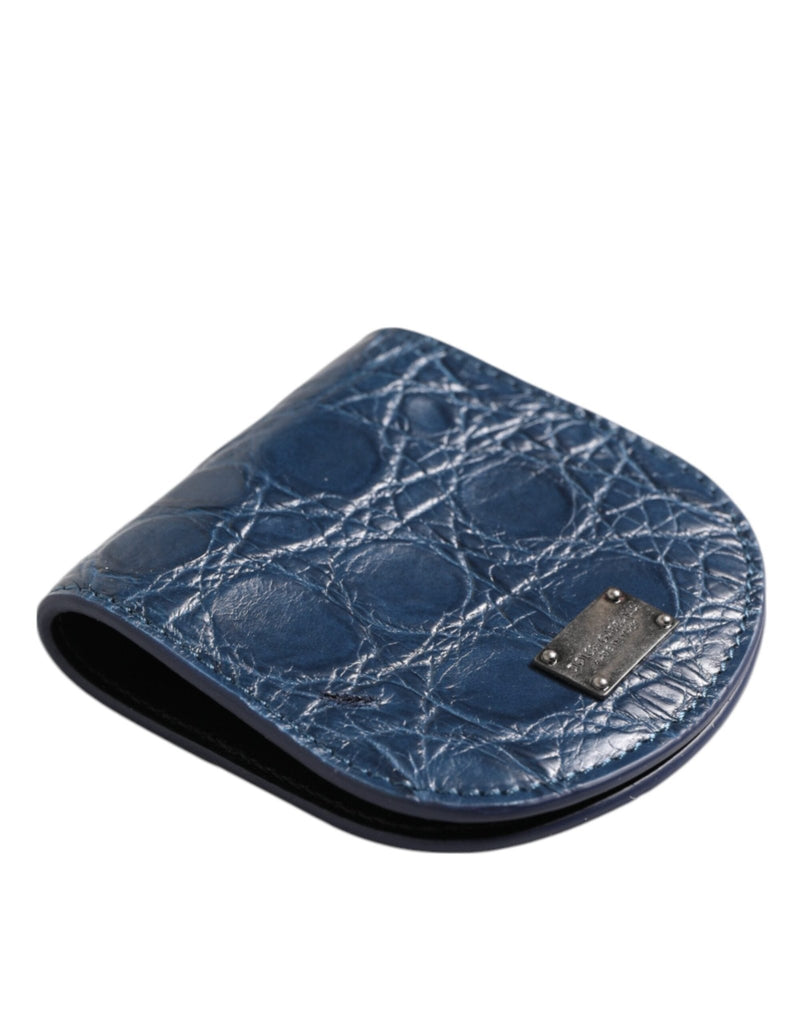 Dolce & Gabbana Blue Exotic Skin Coin Condom Case Holder Pocket Wallet - Beyzy Store - Dolce & Gabbana