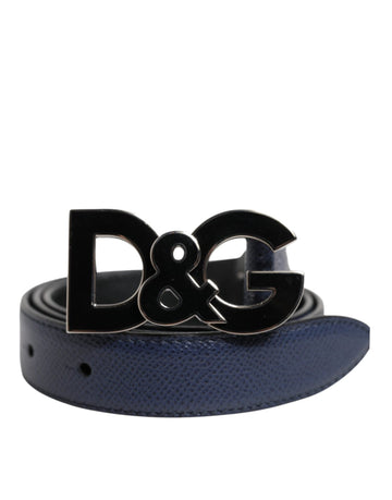 Dolce & Gabbana Blue Leather Classic Metal DG Logo Buckle Belt - Beyzy Store - Dolce & Gabbana