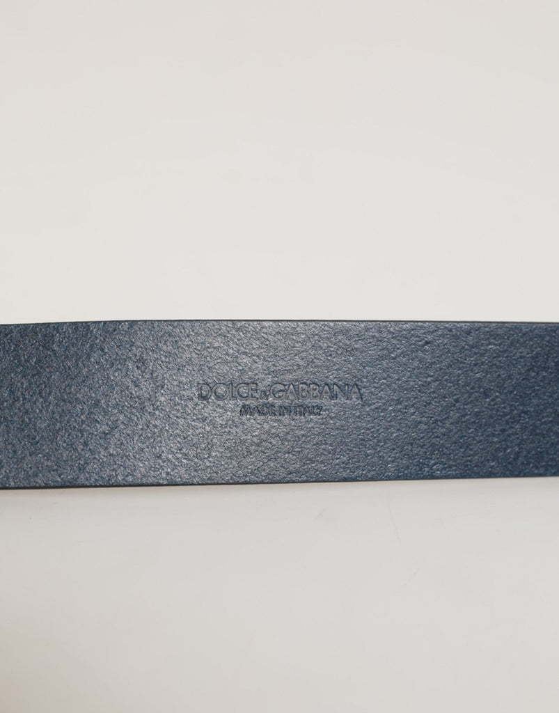 Dolce & Gabbana Blue Leather Classic Metal Logo Buckle Belt - Beyzy Store - Dolce & Gabbana