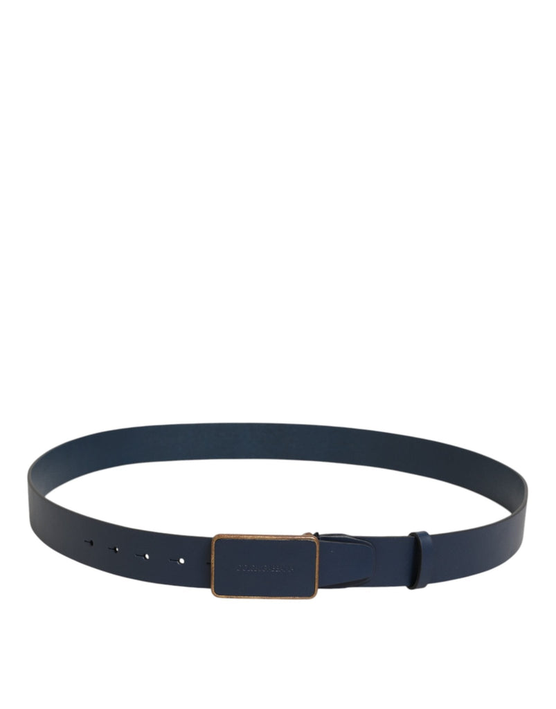 Dolce & Gabbana Blue Leather Classic Metal Logo Buckle Belt - Beyzy Store - Dolce & Gabbana
