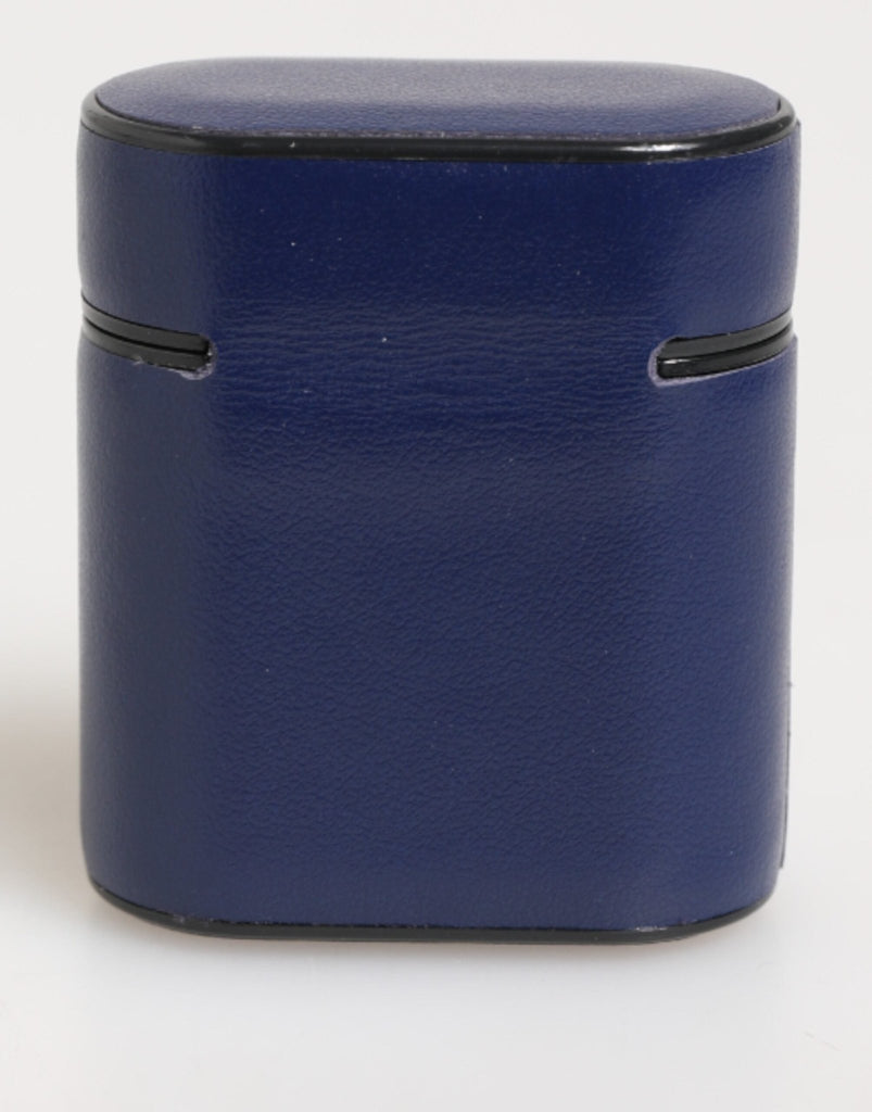 Dolce & Gabbana Blue Leather Logo Print Flip Holder Men Airpods Case - Beyzy Store - Dolce & Gabbana