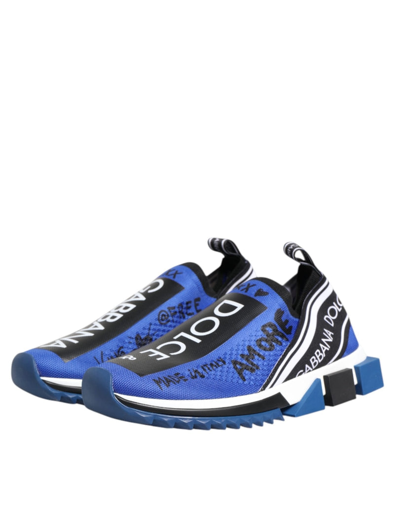 Dolce & Gabbana Blue Logo Low Top Sorrento Sneakers Shoes - Beyzy Store - Dolce & Gabbana