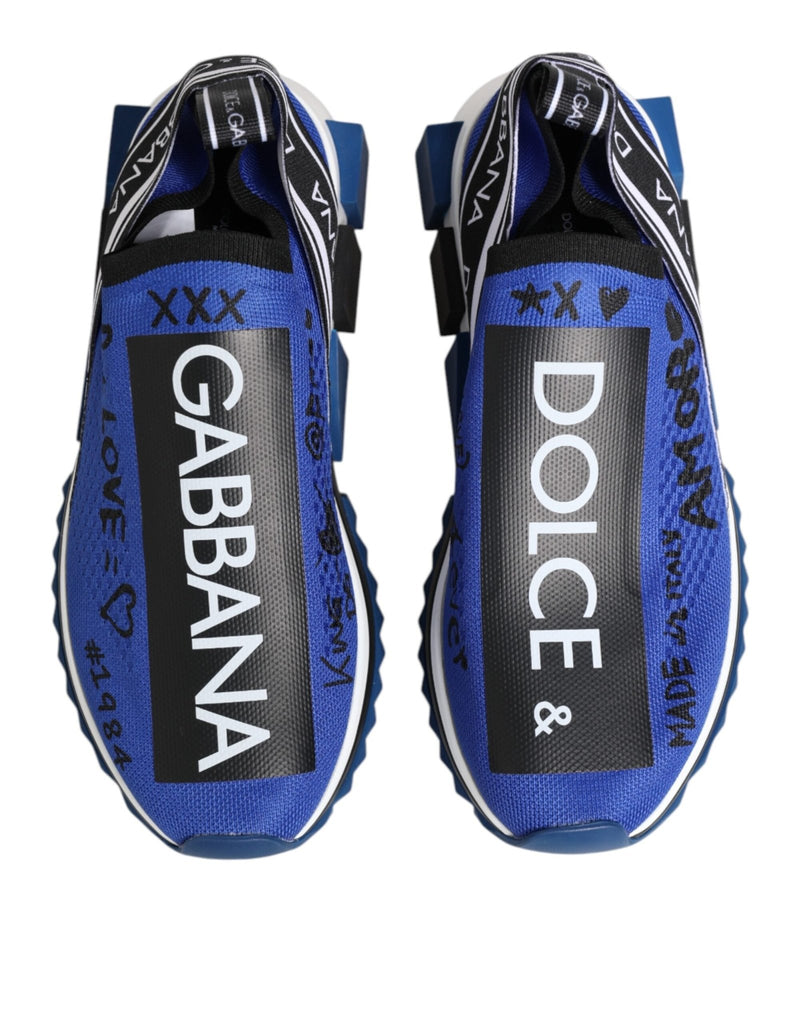 Dolce & Gabbana Blue Logo Low Top Sorrento Sneakers Shoes - Beyzy Store - Dolce & Gabbana