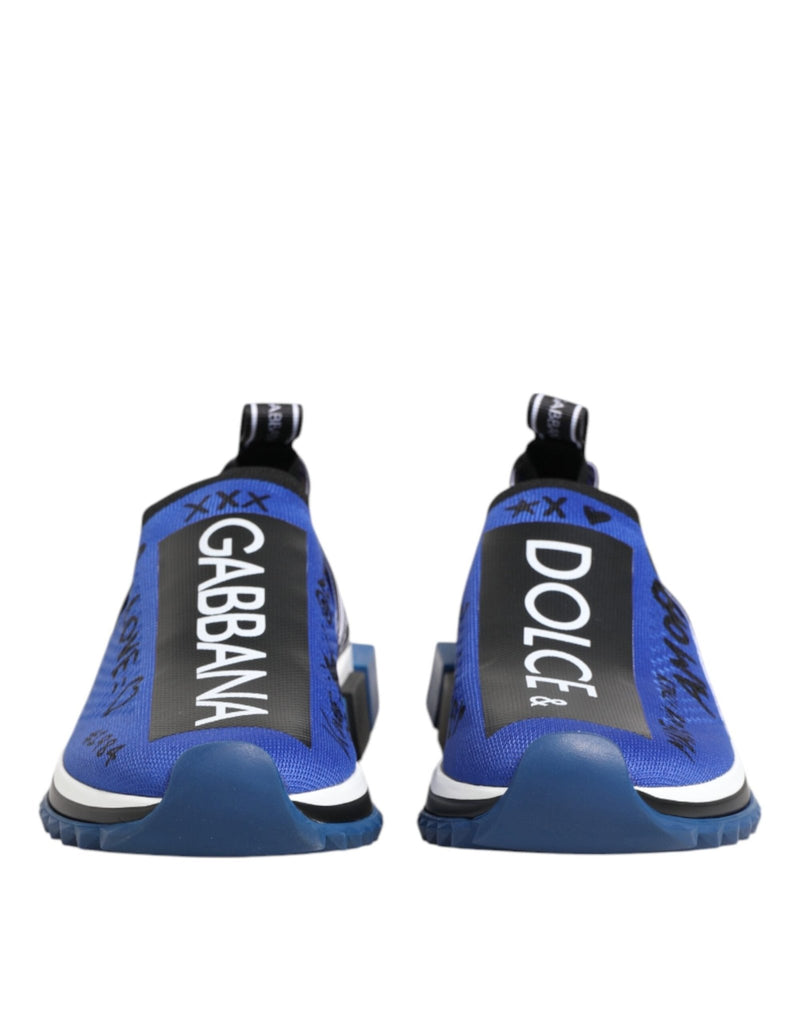 Dolce & Gabbana Blue Logo Low Top Sorrento Sneakers Shoes - Beyzy Store - Dolce & Gabbana