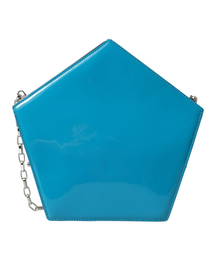 Dolce & Gabbana Blue Patent Leather Hashtag DG Shoulder Chain Flap Bag - Beyzy Store - Dolce & Gabbana