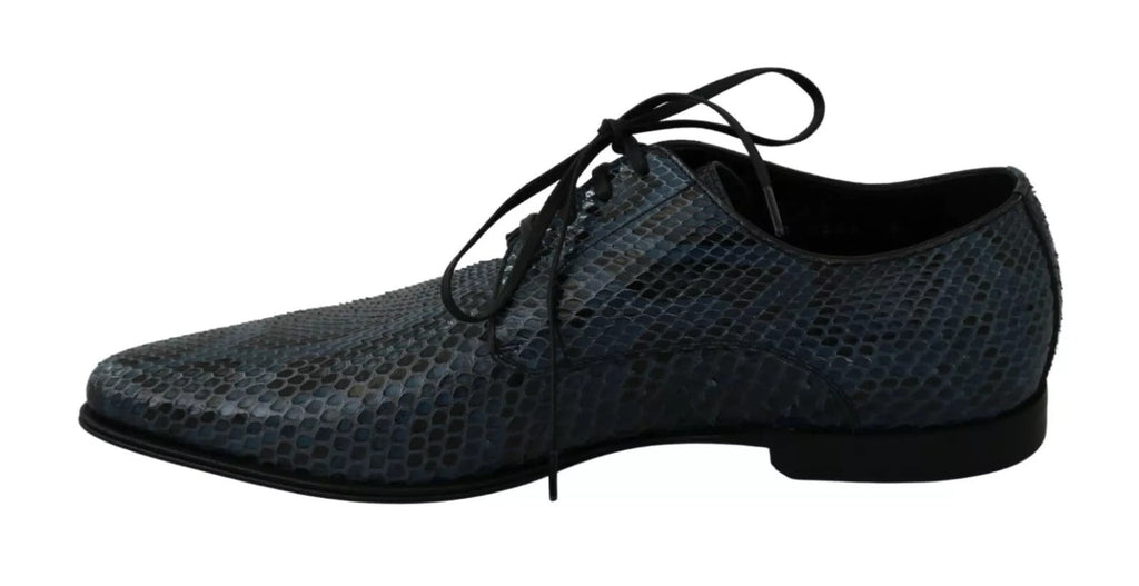Dolce & Gabbana Blue Python Leather Snakeskin Shoes - Beyzy Store - Dolce & Gabbana