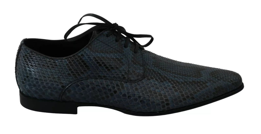 Dolce & Gabbana Blue Python Leather Snakeskin Shoes - Beyzy Store - Dolce & Gabbana