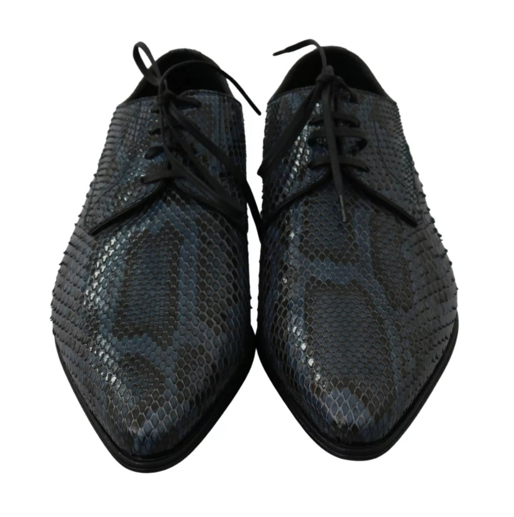 Dolce & Gabbana Blue Python Leather Snakeskin Shoes - Beyzy Store - Dolce & Gabbana