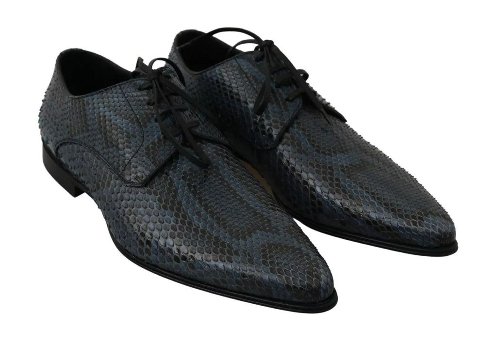Dolce & Gabbana Blue Python Leather Snakeskin Shoes - Beyzy Store - Dolce & Gabbana