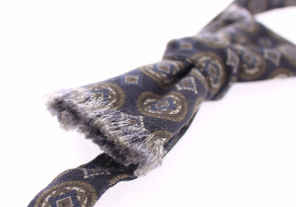 Dolce & Gabbana Blue Silk Baroque Fantasi Tied Bow Tie Papillon - Beyzy Store - Dolce & Gabbana