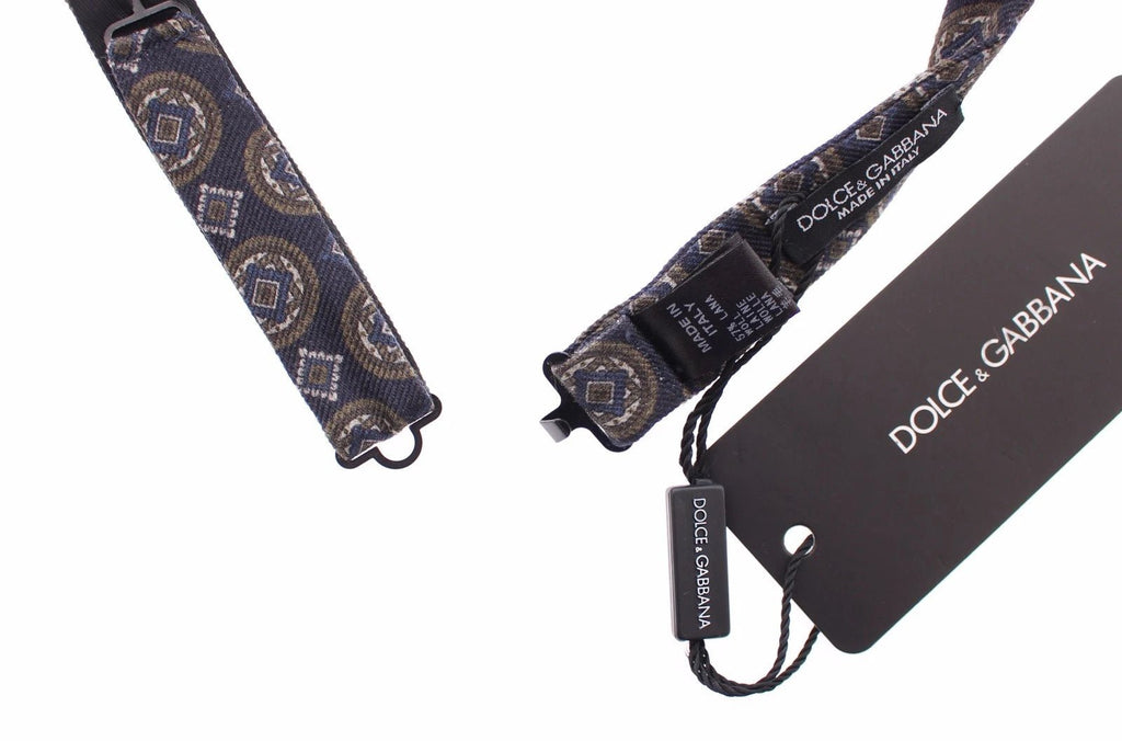 Dolce & Gabbana Blue Silk Baroque Fantasi Tied Bow Tie Papillon - Beyzy Store - Dolce & Gabbana