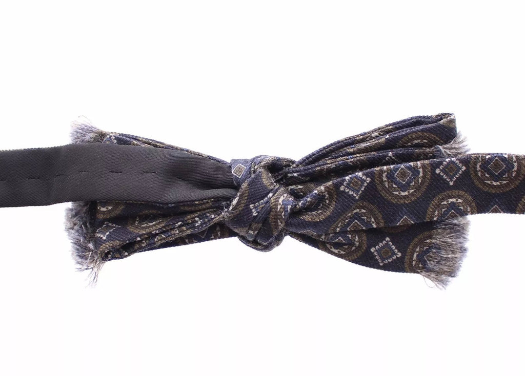 Dolce & Gabbana Blue Silk Baroque Fantasi Tied Bow Tie Papillon - Beyzy Store - Dolce & Gabbana