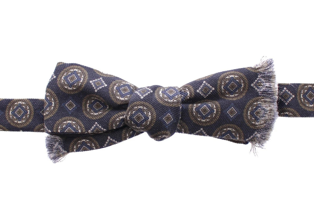 Dolce & Gabbana Blue Silk Baroque Fantasi Tied Bow Tie Papillon - Beyzy Store - Dolce & Gabbana