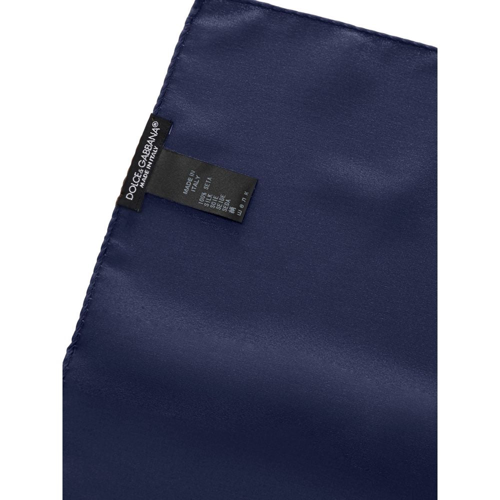 Dolce & Gabbana Blue Silk Pocket Square - Beyzy Store - Dolce & Gabbana