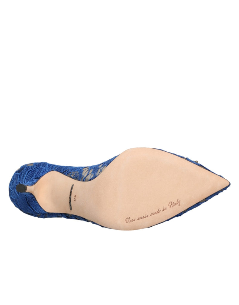 Dolce & Gabbana Blue Taormina Lace DEVOTION Pumps Shoes \ - Beyzy Store - Dolce & Gabbana