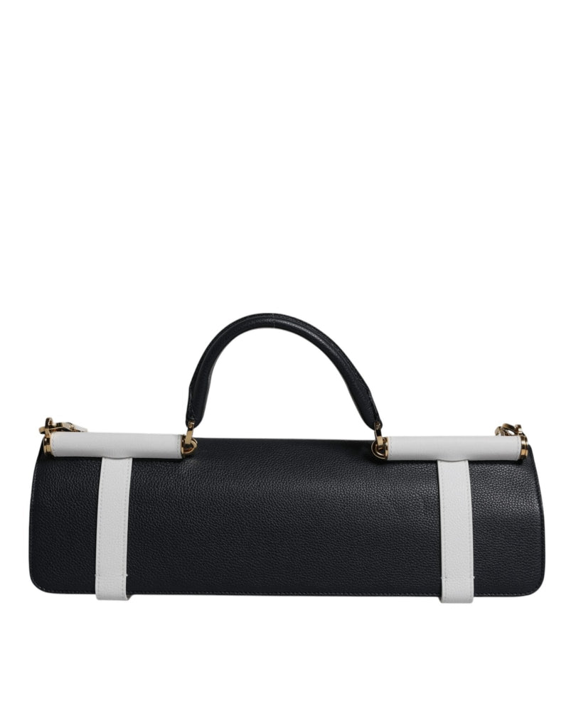Dolce & Gabbana Blue White Calfskin Leather Crossbody Shoulder Bag - Beyzy Store - Dolce & Gabbana