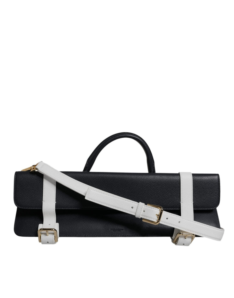 Dolce & Gabbana Blue White Calfskin Leather Crossbody Shoulder Bag - Beyzy Store - Dolce & Gabbana