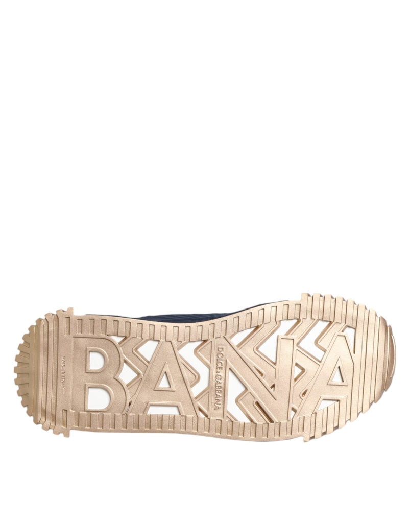 Dolce & Gabbana Blue White Low Top NS1 Men Sneakers Shoes - Beyzy Store - Dolce & Gabbana
