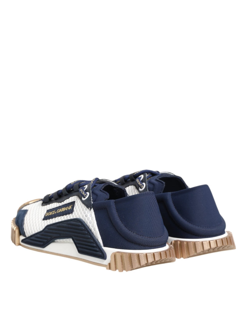 Dolce & Gabbana Blue White Low Top NS1 Men Sneakers Shoes - Beyzy Store - Dolce & Gabbana