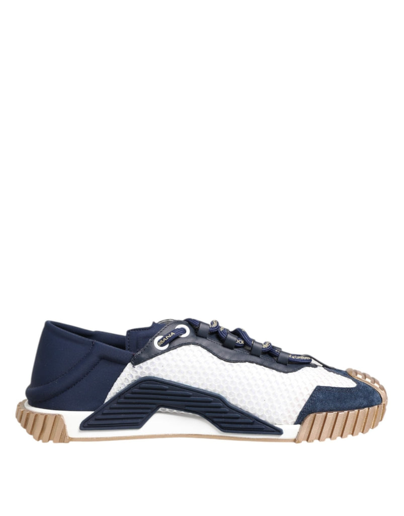 Dolce & Gabbana Blue White Low Top NS1 Men Sneakers Shoes - Beyzy Store - Dolce & Gabbana