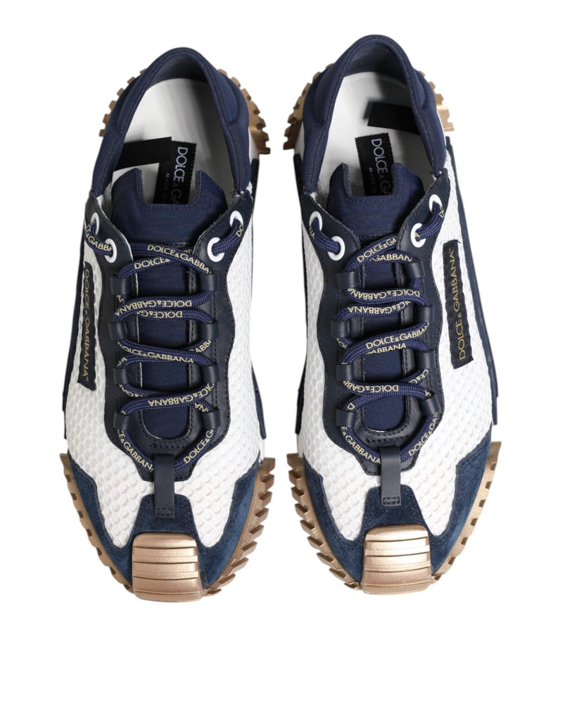 Dolce & Gabbana Blue White Low Top NS1 Men Sneakers Shoes - Beyzy Store - Dolce & Gabbana