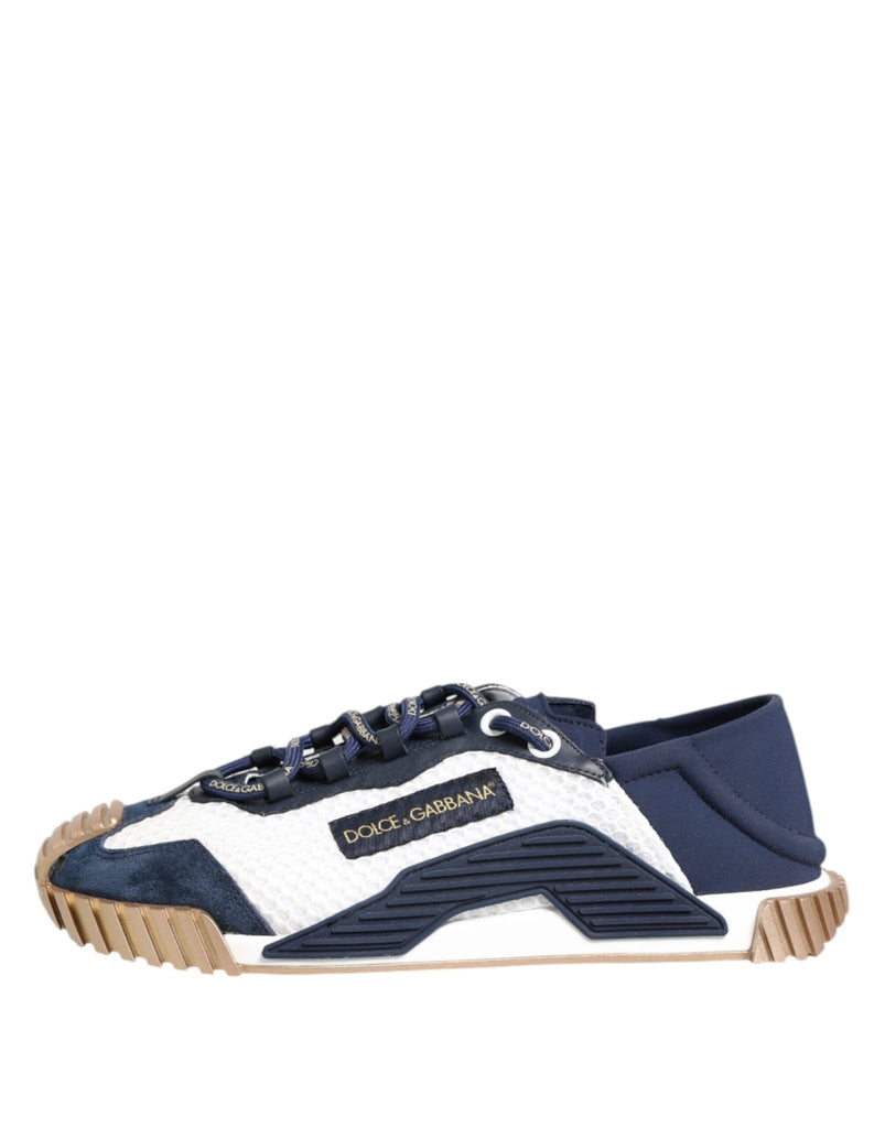 Dolce & Gabbana Blue White Low Top NS1 Men Sneakers Shoes - Beyzy Store - Dolce & Gabbana