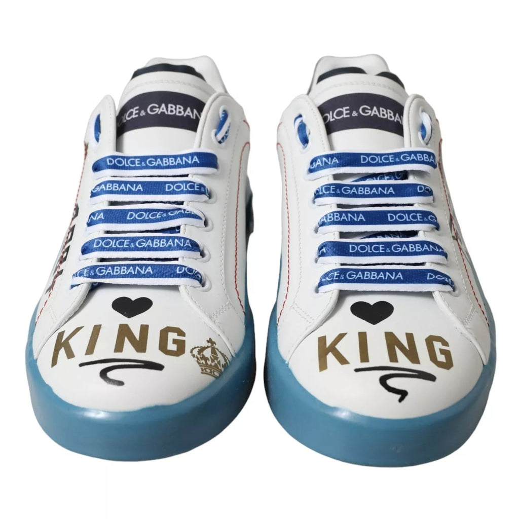 Dolce & Gabbana Blue White Printed Portofino Melt Sneakers - Beyzy Store - Dolce & Gabbana