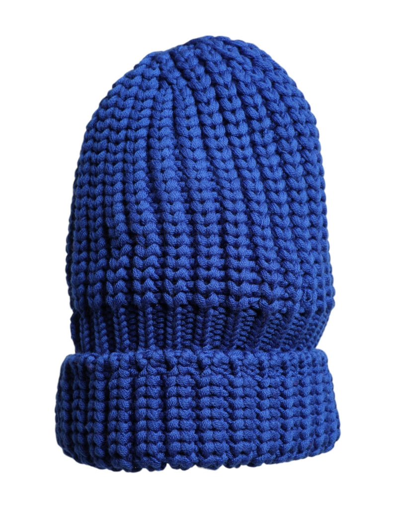 Dolce & Gabbana Blue Wool Knitted Winter Beanie Hat - Beyzy Store - Dolce & Gabbana