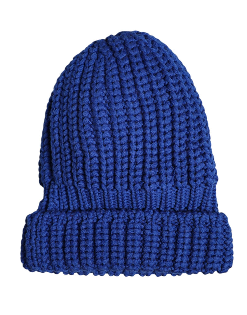 Dolce & Gabbana Blue Wool Knitted Winter Beanie Hat - Beyzy Store - Dolce & Gabbana