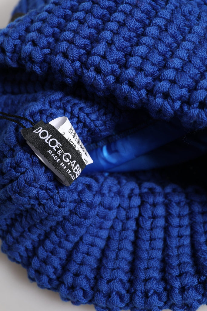 Dolce & Gabbana Blue Wool Knitted Winter Beanie Hat - Beyzy Store - Dolce & Gabbana