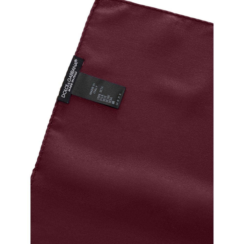 Dolce & Gabbana Bordeaux Silk Pocket Square - Beyzy Store - Dolce & Gabbana