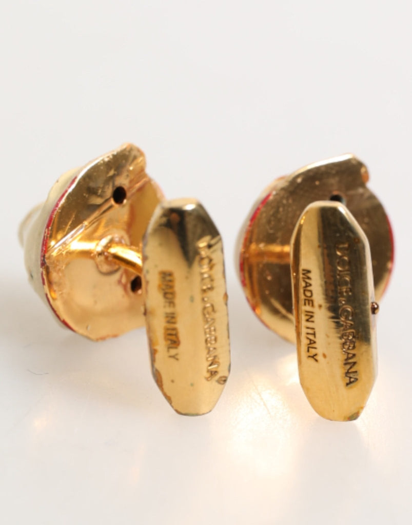 Dolce & Gabbana Brass Gold Tone Dog Puppy Men's Accessories Cufflink - Beyzy Store - Dolce & Gabbana