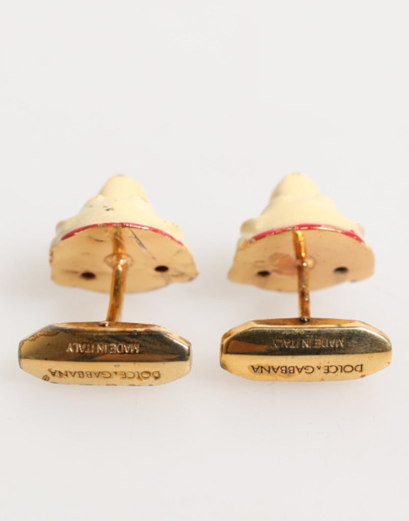 Dolce & Gabbana Brass Gold Tone Dog Puppy Men's Accessories Cufflink - Beyzy Store - Dolce & Gabbana