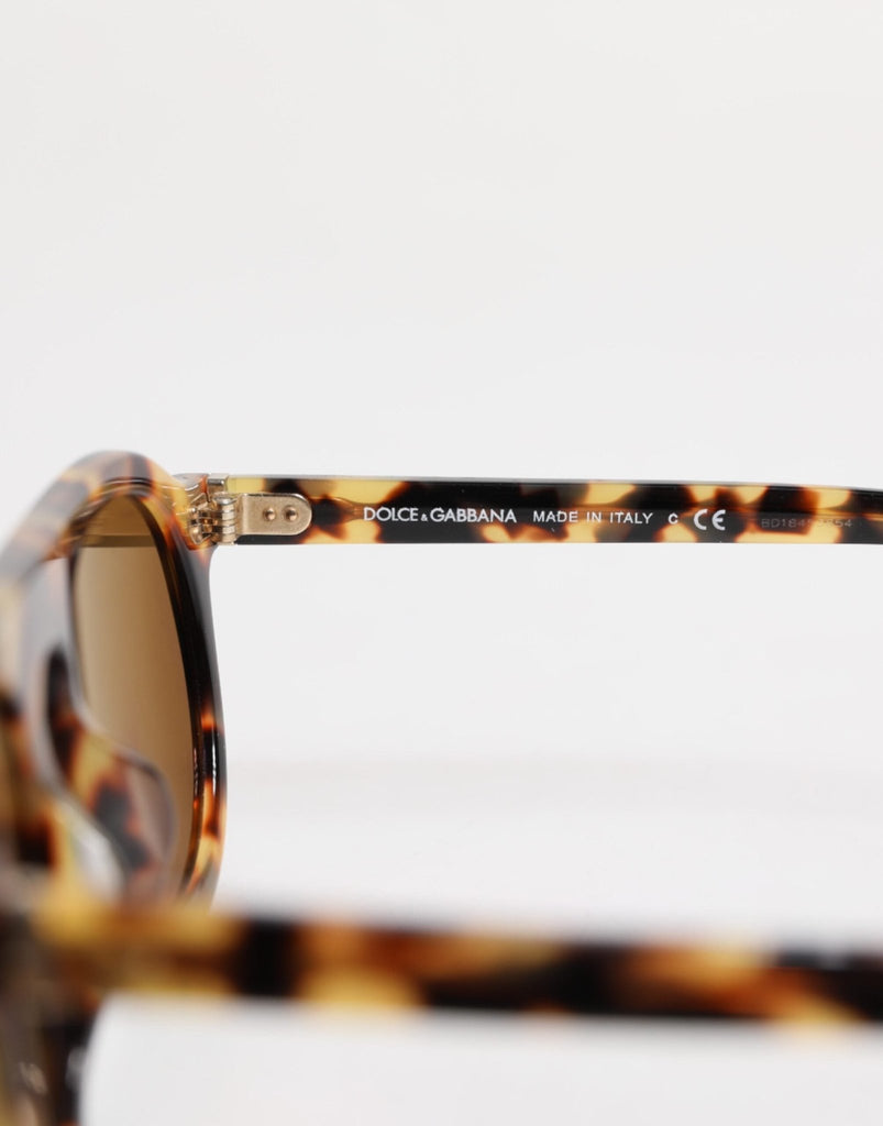 Dolce & Gabbana Brown Acetate Round Leopard Print Eyewear Sunglasses - Beyzy Store - Dolce & Gabbana