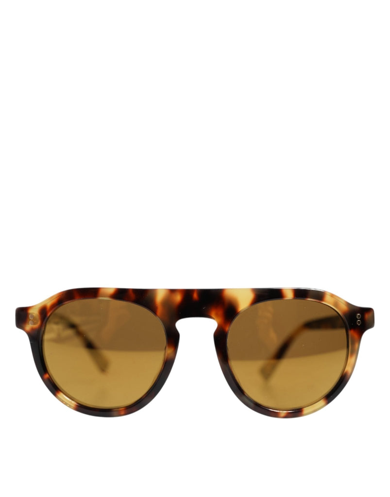 Dolce & Gabbana Brown Acetate Round Leopard Print Eyewear Sunglasses - Beyzy Store - Dolce & Gabbana