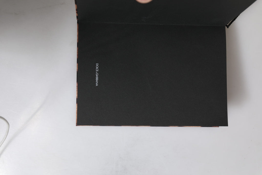 Dolce & Gabbana Brown Black Polyester Leopard Logo Print Small Notebook - Beyzy Store - Dolce & Gabbana