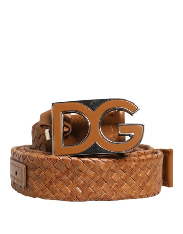 Dolce & Gabbana Brown Braided Metal DG Logo Buckle Belt - Beyzy Store - Dolce & Gabbana