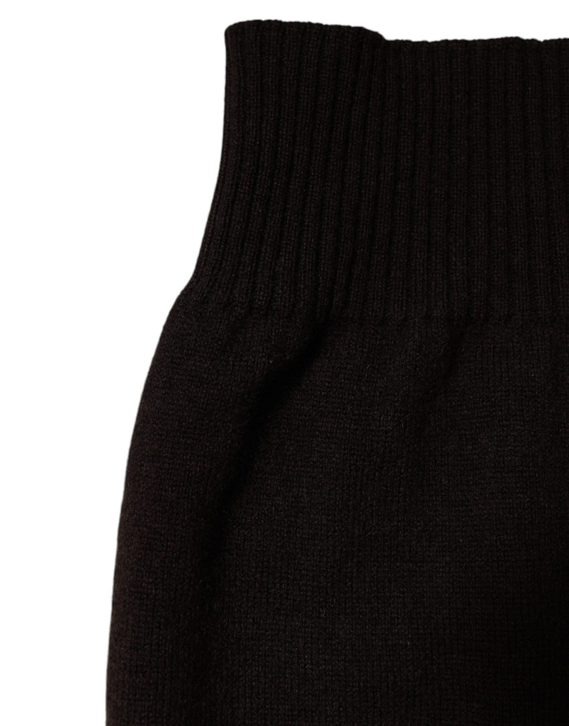 Dolce & Gabbana Brown Cashmere Knitted Neck Warmer Foulard Scarf - Beyzy Store - Dolce & Gabbana