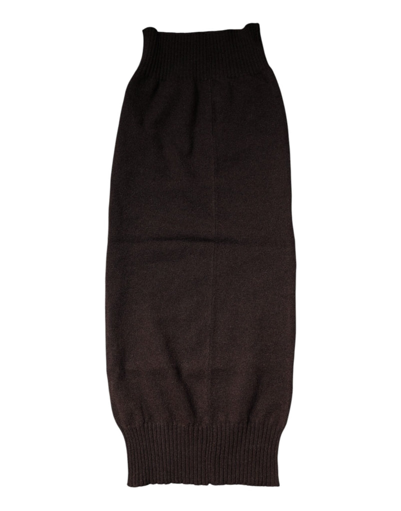 Dolce & Gabbana Brown Cashmere Knitted Neck Warmer Foulard Scarf - Beyzy Store - Dolce & Gabbana