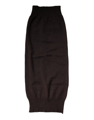 Dolce & Gabbana Brown Cashmere Knitted Neck Warmer Foulard Scarf - Beyzy Store - Dolce & Gabbana
