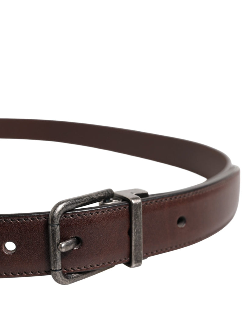 Dolce & Gabbana Brown Classic Calf Leather Metal Buckle Belt - Beyzy Store - Dolce & Gabbana