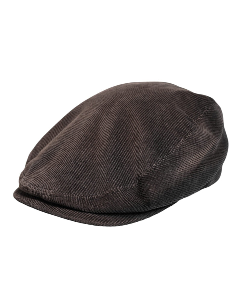 Dolce & Gabbana Brown Cotton Newsboy Capello Cabbie Hat - Beyzy Store - Dolce & Gabbana