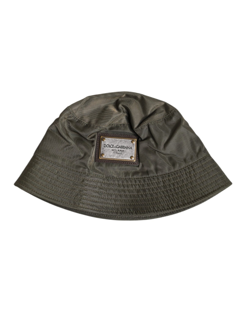 Dolce & Gabbana Brown DG Plaque Wide Brim Bucket Hat - Beyzy Store - Dolce & Gabbana