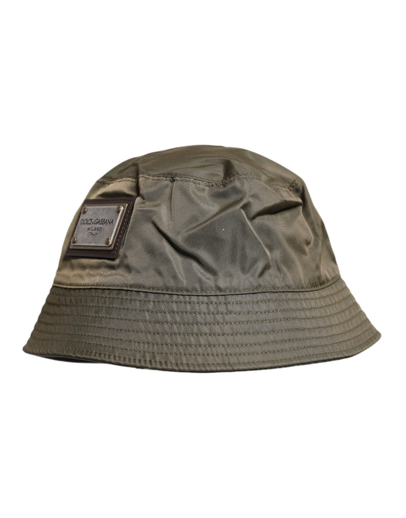 Dolce & Gabbana Brown DG Plaque Wide Brim Bucket Hat - Beyzy Store - Dolce & Gabbana