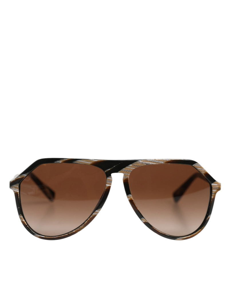 Dolce & Gabbana Brown Full Rim Acetate Pilot Eyewear Sunglasses - Beyzy Store - Dolce & Gabbana