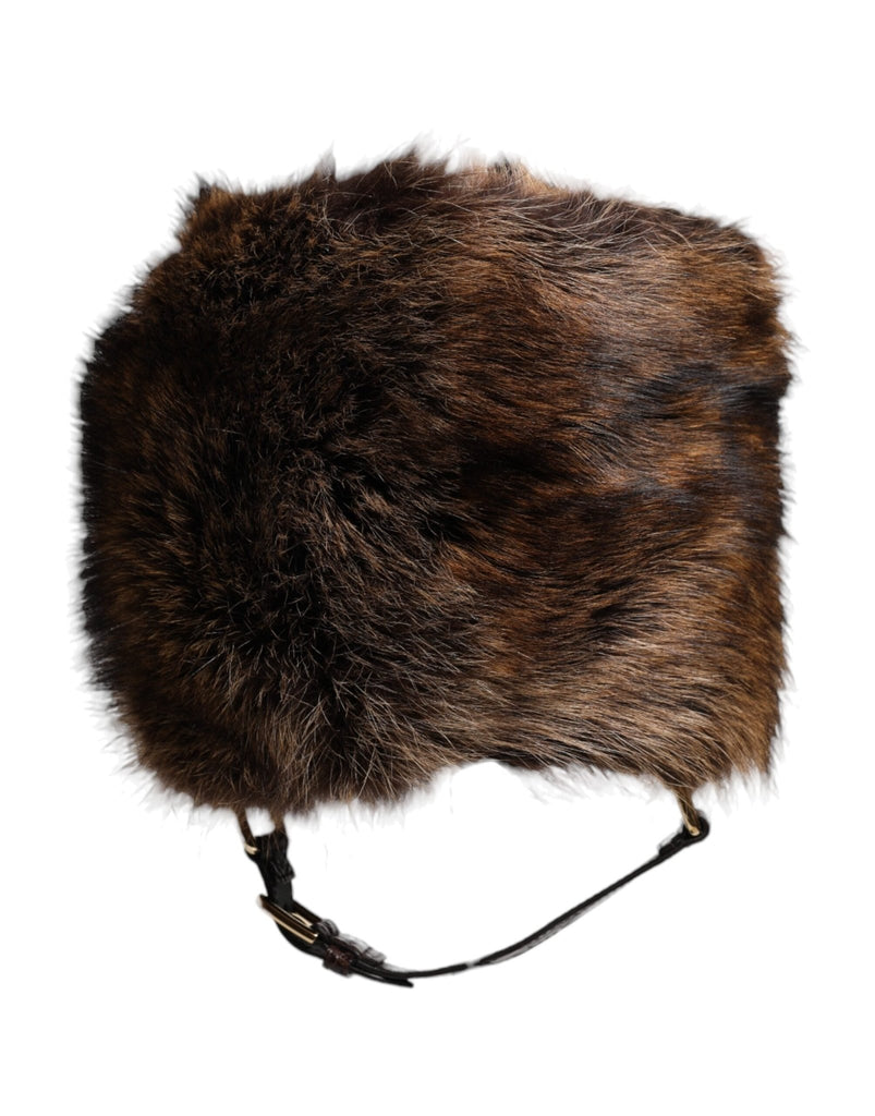 Dolce & Gabbana Brown Fur Women Bucket Hat - Beyzy Store - Dolce & Gabbana