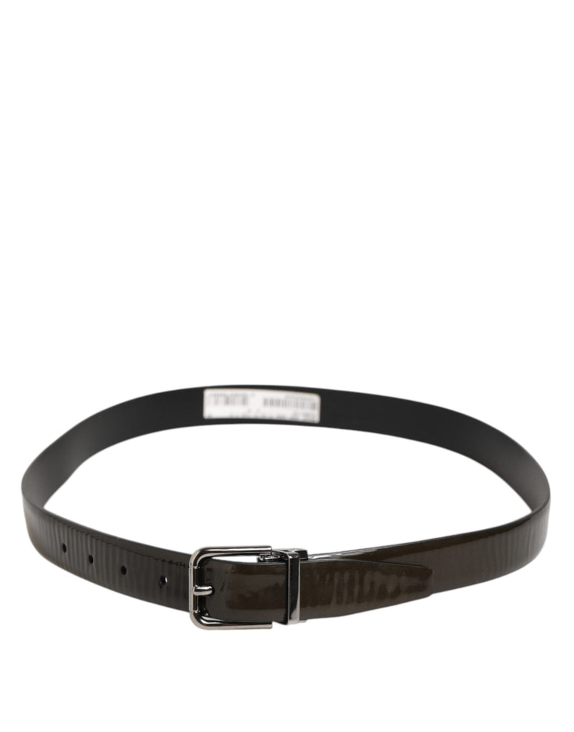 Dolce & Gabbana Brown Glossy Leather Classic Metal Buckle Belt - Beyzy Store - Dolce & Gabbana