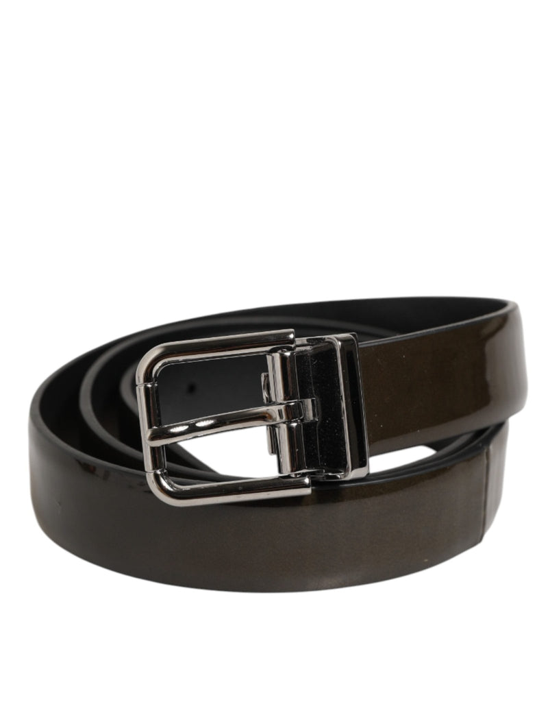 Dolce & Gabbana Brown Glossy Leather Classic Metal Buckle Belt - Beyzy Store - Dolce & Gabbana